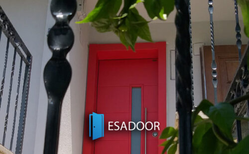 Red Flat Villa House Entrance Door Esadoor-1014