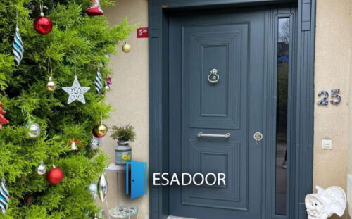 Christmas Themed Gray Villa Entrance Door Esadoor-1029