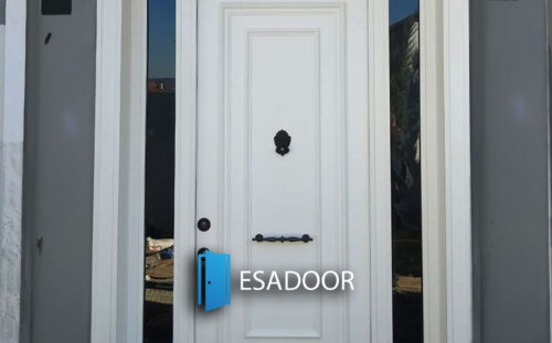 White Stylish Home Steel Entrance Door Esadoor-1060