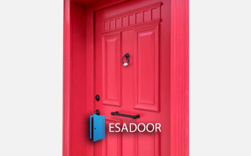 Red Villa House Steel Exterior Door Esadoor-1071